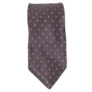 Tom Ford Mens Neck Tie Lilac Purple White Polka Dot 100% Silk Made in Italy